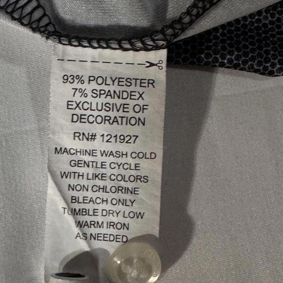 Johnnie-O Polo Wake Forest Demon Deacon Boys 14 Black Geometric UPF 50 Stretch - Picture 6 of 9